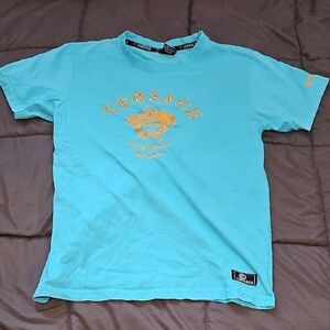 Vintage Versace Medusa Turquoise Tee Size S